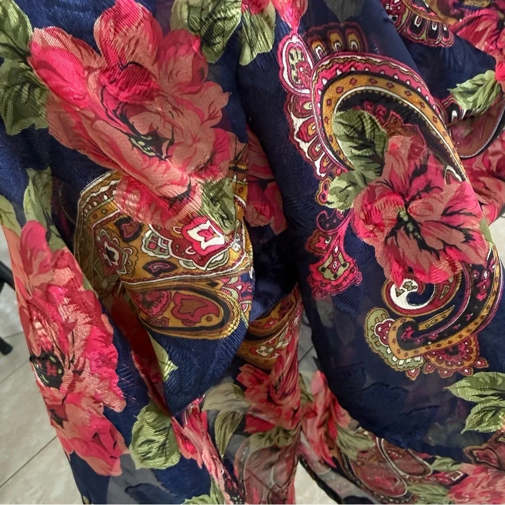 Victoria’s Secret Vintage Gold Label Floral Sheer Night Gown Sleep Shirt Small